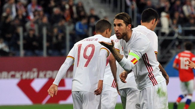 Sergio Ramos celebra un gol con España / FIFA.com